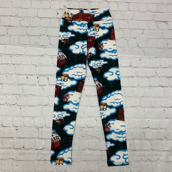 LulaRoe NWT tween leggings Christmas print size 00-0 - Picture 3 of 3